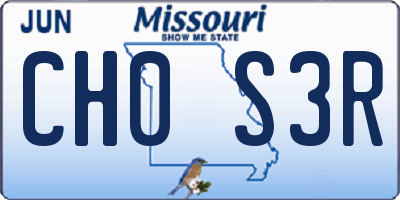 MO license plate CH0S3R