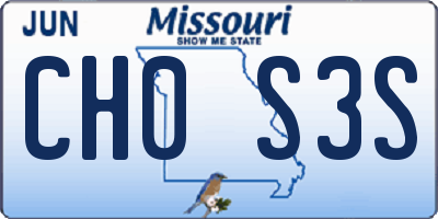 MO license plate CH0S3S