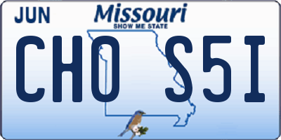 MO license plate CH0S5I