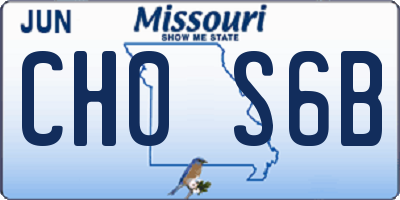 MO license plate CH0S6B