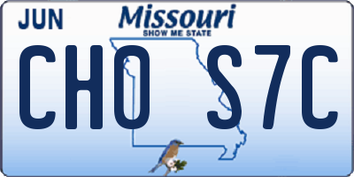 MO license plate CH0S7C