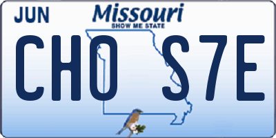 MO license plate CH0S7E