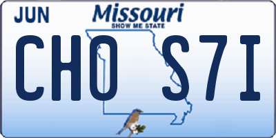 MO license plate CH0S7I