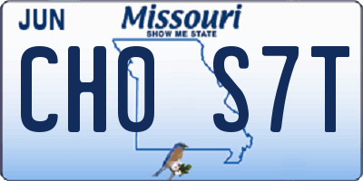 MO license plate CH0S7T