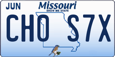 MO license plate CH0S7X