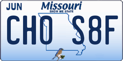 MO license plate CH0S8F