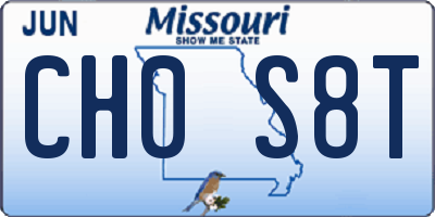 MO license plate CH0S8T