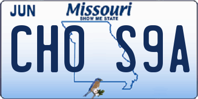MO license plate CH0S9A