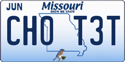 MO license plate CH0T3T