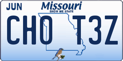 MO license plate CH0T3Z