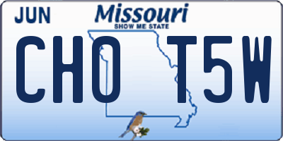 MO license plate CH0T5W