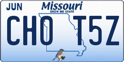 MO license plate CH0T5Z