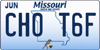 MO license plate CH0T6F