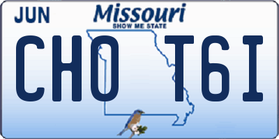 MO license plate CH0T6I