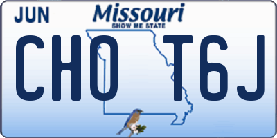 MO license plate CH0T6J