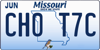 MO license plate CH0T7C