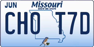 MO license plate CH0T7D