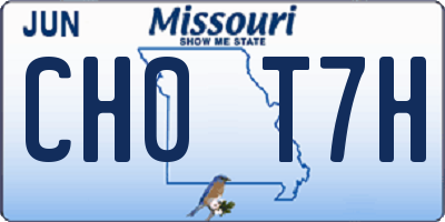 MO license plate CH0T7H