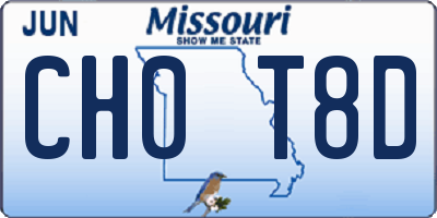 MO license plate CH0T8D