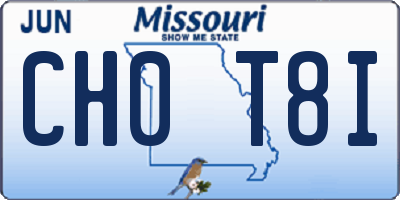 MO license plate CH0T8I