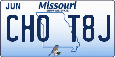 MO license plate CH0T8J