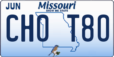 MO license plate CH0T8O