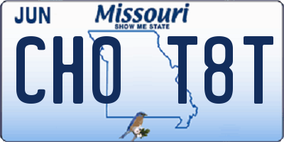 MO license plate CH0T8T