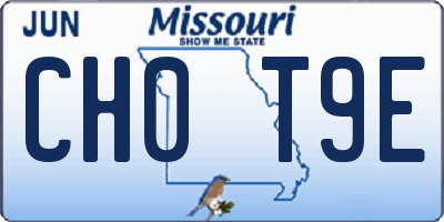 MO license plate CH0T9E