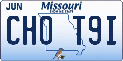 MO license plate CH0T9I