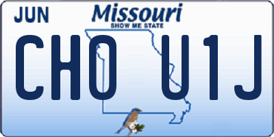 MO license plate CH0U1J