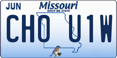 MO license plate CH0U1W