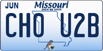 MO license plate CH0U2B