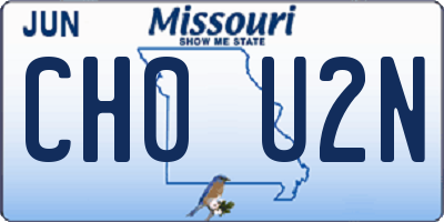 MO license plate CH0U2N