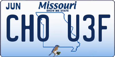 MO license plate CH0U3F