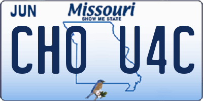 MO license plate CH0U4C