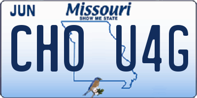 MO license plate CH0U4G