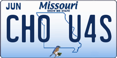 MO license plate CH0U4S