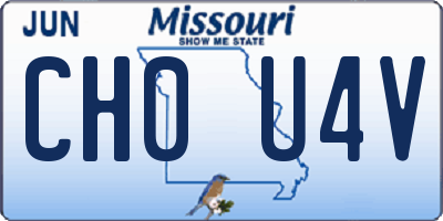 MO license plate CH0U4V