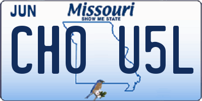 MO license plate CH0U5L
