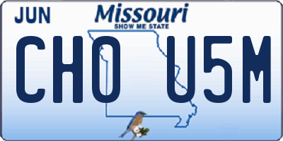 MO license plate CH0U5M