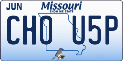 MO license plate CH0U5P