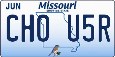 MO license plate CH0U5R