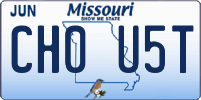 MO license plate CH0U5T