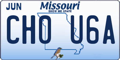 MO license plate CH0U6A