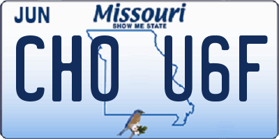 MO license plate CH0U6F