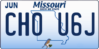 MO license plate CH0U6J