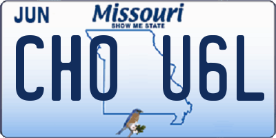 MO license plate CH0U6L