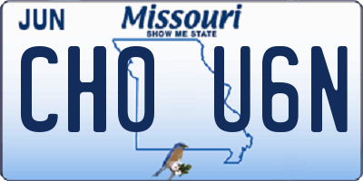 MO license plate CH0U6N