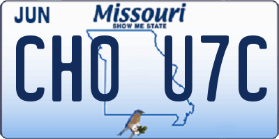 MO license plate CH0U7C