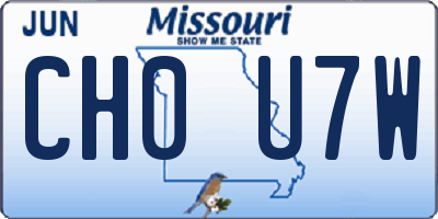 MO license plate CH0U7W